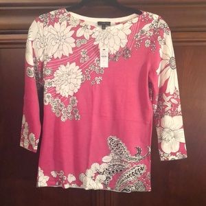 Talbots pink with cream/blk new with tags OP